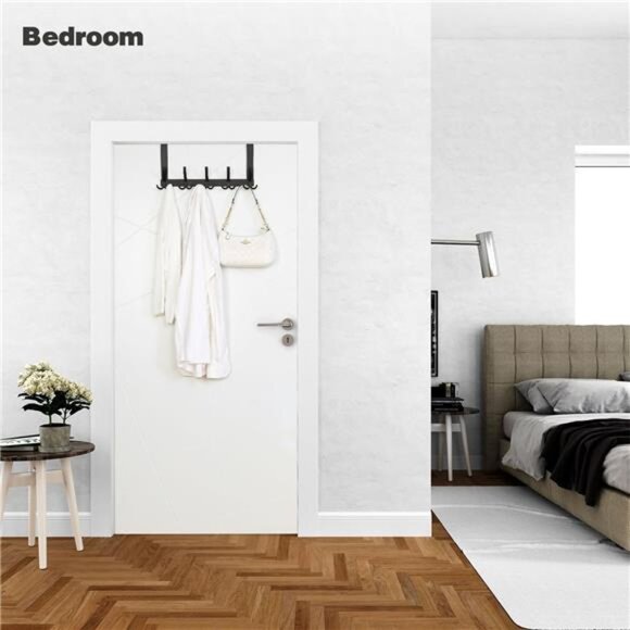 Over The Door Hooks Towel Rack Hanger 5 Triple Coat Hooks Bathroom Organizer - Picture 2 of 7